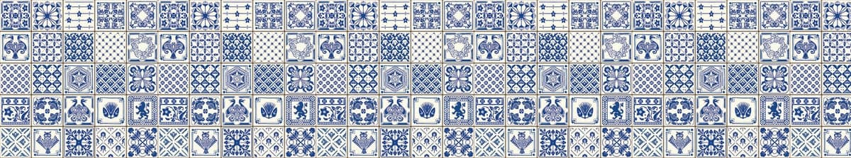 Motiv Purion: Motiv pločica s ornamentima, plavi